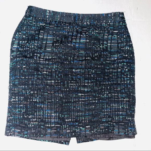 LOFT Petite Tweed Skirt Multicolor Woven Career Work Office - Picture 2 of 4